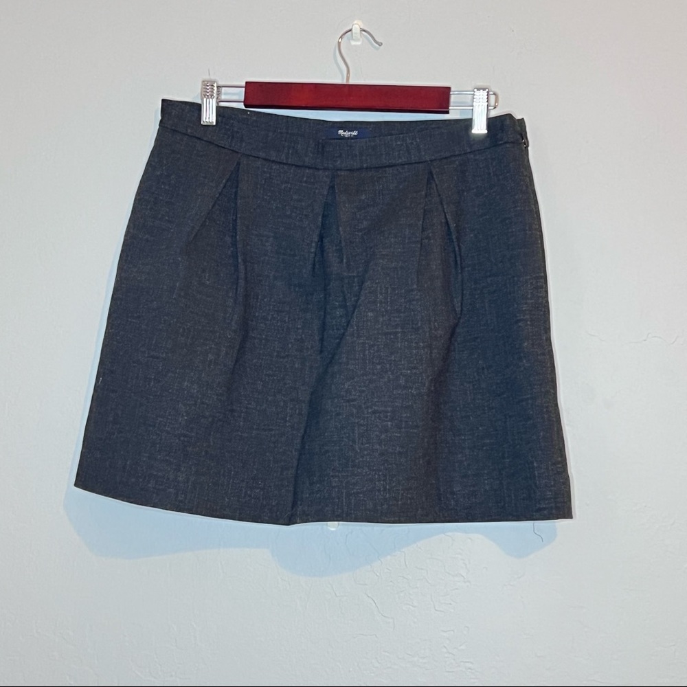 Madewell Pleated Skirt Heather Dark Grey 10